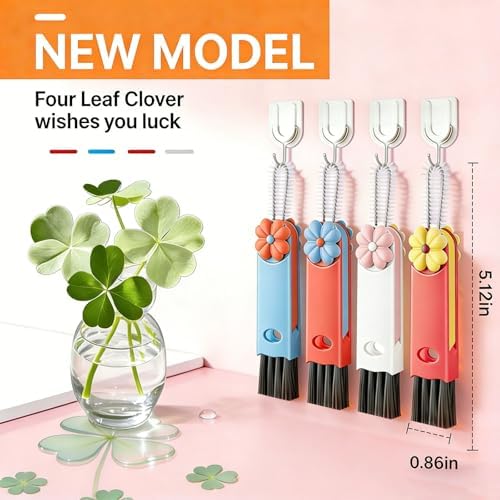 Cup Lid Cleaning Brush - Upgrade 3 in 1 Cup Lid Brush, Portable Water Bottle Crevice Cleaner Brush for Tiny Cup Lid Detail, Bottle Tight Spaces Cup, Sealed Food Storage Containers with Lids(4PCS)