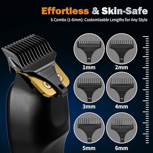 Beard Trimmer for Men - Rechargeable Men's Hair Clippers & Razor, Cordless Hair Trimmer & Shaver for Face, Neck, Groin & Manscaping, Ideal Gift for Men, Black