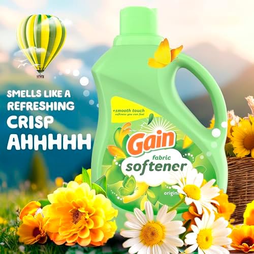 Gain Liquid Fabric Softener, Original Scent, 140 FL OZ, 190 Loads, Liquid Fabric Softener For Soft, Fresh Laundry