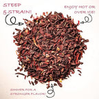 Worldwide Botanicals Organic Hibiscus Tea – 8 oz, Loose Leaf, Cut and Sifted – 100% Egyptian Hibiscus sabdariffa AKA Karkade, Roselle, Sorrel, Zobo, Flor de Jamaica
