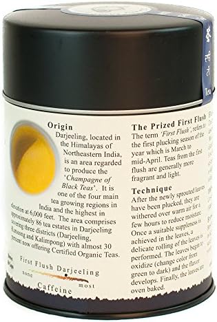 The Tao of Tea, First Flush Darjeeling Black Tea, Loose Leaf, 3.5 Ounce Tin