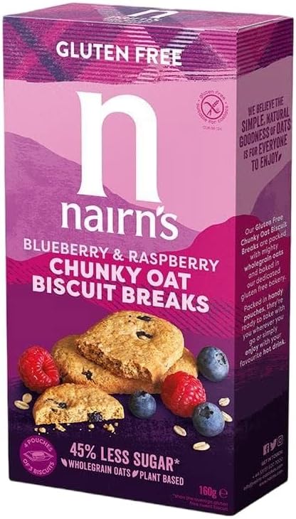 Nairn's PICK ANY 6 Gluten Free & Non-Gluten Free Oat Biscuits, Oatcakes, Crackers, Flatbreads. Flavours inc. Chocolate chip, cheese, fruit and seed, Stem Ginger, Mixed Berries, Salted Caramel Etc.…