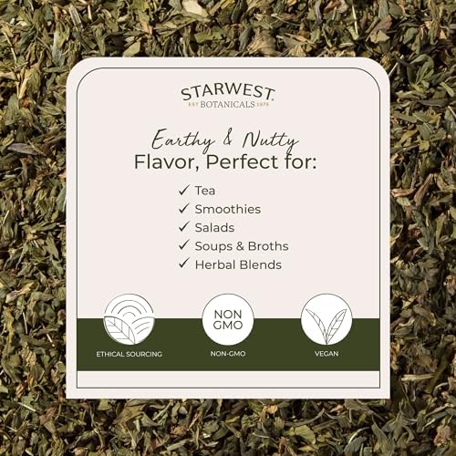 Starwest Botanicals Organic Alfalfa Leaf - Dried Loose Leaf Herb, Use in Tea, Juice, & Smoothies, Cut & Sifted, Certified Kosher, Non-GMO - Bulk 1 lb Bag