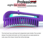 Detangling Brush for Women's Afro American/African 3a to 4c Kinky, Wavy, Curly, Coily Hair - Knots Detangler and Scalp Massage Comb for Wet/Dry/Oil/Thick/Long Hair (2 pcs, Purple-Green)