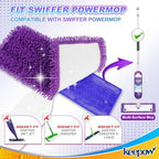 KEEPOW Reusable Power Mop Refills Pads Compatible with Swiffer PowerMop Mop - Power Mop Pads Refill - Washable Microfiber Pads for Multi-Surface Floor Cleaning, 8Pack