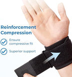 LP SUPPORT 753CA Adjustable Wrist Brace - Wrist Straps for Weightlifting, Crossfit, Tennis, Heavy Worker - Carpal Tunnel Wrist Brace for Work for Both Hands (Black, 1pc)