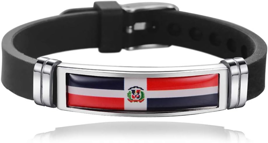Wedarego Dominica Flag Braided Bracelet Silicone Chain Wristband Souvenir,Fashion Handmade Bracelet For Man & Woman Special Day's Gift