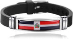 Wedarego Dominica Flag Braided Bracelet Silicone Chain Wristband Souvenir,Fashion Handmade Bracelet For Man & Woman Special Day's Gift