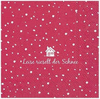 IHR 20 Luxury Christmas Paper Luncheon Napkins- Leise Rieselt Der Schnee (Red)