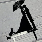Mr and Mrs Cake Topper for Wedding Anniversary Cake Toppers Decorations, Black Acrylic