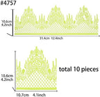 Large Pre-Made Ready to Use Edible Cake Lace Lattice Diamond Scallop Green 12-inch 10-Piece Set