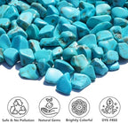 QYGL Crystal Stone - 0.9LB Howlite Turquoise Crystal Chips Bulk, Decorative Tumbled Gemstones for Fish Tank Gravel, Vase Filler, DIY Crafts, Plant Pots & Home Decor