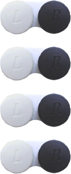 4 Pack Contact lens case Bulk Contact Lens Soak Storage Box Holder Container(Black)