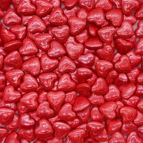 Red Double Heart Sprinkles Edible Heart Cake Decorating Cake Decorations Cupcake Toppers Cookie Decorating Perfect for Cakes, Cupcakes, Desserts Toppings 3OZ