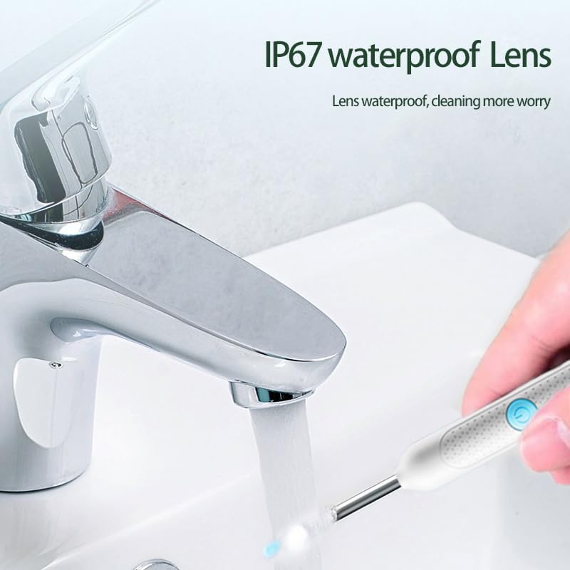 Ear Wax Removal Kits with Camera，6 LED Light Earwax Remover Tool with 9 Pcs Ear Set 1080P HD Camera,WiFi Connect Ear Cleaner for iOS & Android，White