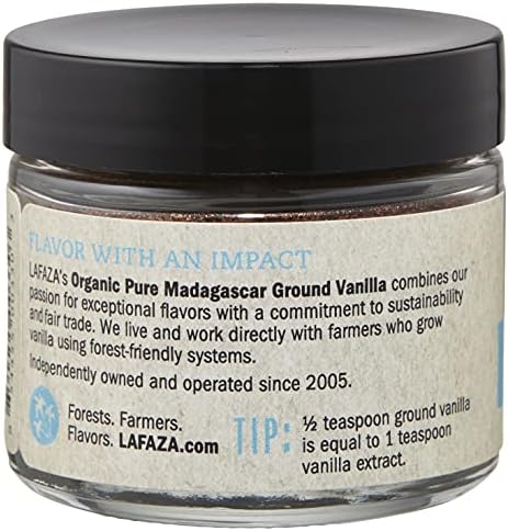 Lafaza Organic Madagascar Bourbon Pure Ground Vanilla Bean Powder, 1oz