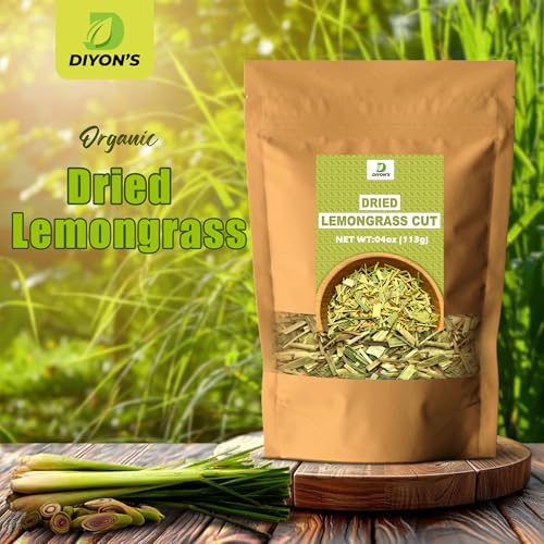 Diyon's dried lemon grass cut 4 oz (113g) All Natural From Sri Lanka Packed with stand up resealable pouch.