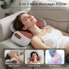 3-in-1 Neck Massager Pillow with Heat, Massage & Stretcher, Traction Massager for Neck Hump, Shoulder & Muscle Relaxation, Pain Relief & Cervical Support, Ideal Gift for Women & Men