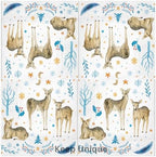 20-ct 6.5'x6.5' Christmas Paper Luncheon Decoupage Napkins, 3-Ply Servilletas Holiday Napkin for Art, Dinner and Party, Disposable Napkins Deer (Reindeer Family)