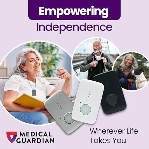 Medical Guardian MGMini | Medical Alert Device for Seniors | Water-Resistant, Emergency Call Button, 24/7 Monitoring, Step Counter, GPS Tracking | Monthly Subscription Required | Silver