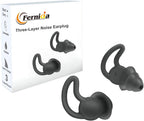 FERNIDA Ear Plugs for Noise Reduction, Reusable Silicone Anti-Noise Earplugs for Sleeping Snoring Traveling Studying Working, Oval 3-Layer Hearing Protection, 40dB Noise Cancelling