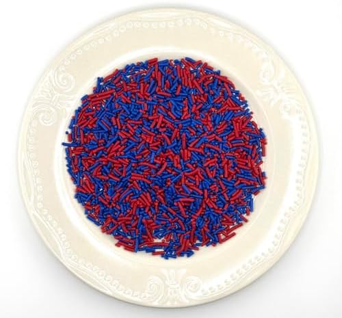 Red and Blue Sprinkles for Cake, Cupcake, Cookie Decorations, Ice Cream and Donut Toppings Edible Decorating Baking Supplies - 4 oz package Super Hero Mix