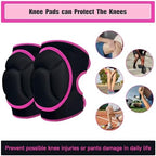 Knee Pads, Thick Sponge Anti-slip, Collision Avoidance Knee Pads, for Running, Mountaineering, House Working,Gardening Maintain (Pink, Large)