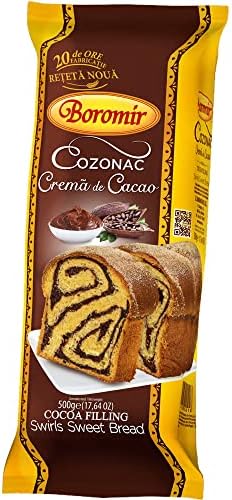 Boromir - Cozonac with Cocoa Filling Swirl Sweet - Bread 450 g