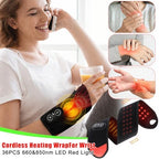 Red Light Therapy for Wrist, Carpal Tunnel Support Device with Heat Vibration, Wrist Massager with 36 LED 660nm/850nm, Cordless Heating Pad Wrap, 3000mAh Rechargeable for Hand Comfort Daily Relaxation