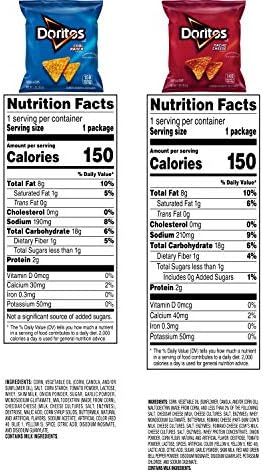 Doritos Flavored Tortilla Chips, Favorites Variety Pack (Nacho Cheese and Cool Ranch), 1 Ounce (Pack of 40)