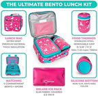 Bento Box With Lunch Bag, Insulated Stainless Steel Thermo For Hot-Cold Food Or Soup, Ice Pack Set For Kids Girls Toddlers Snacks For Daycare, Ages 3 To 7, Pink Unicorn