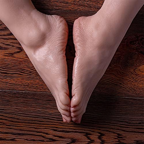 Zishine Silicone Female Foot Model,Silicone Feet Mannequin Built-in Bone, Wrinkles on Soles, All Joint Bone Fixation As You Need, Realistic Life-Size 1:1 Ballet Style(Pair)