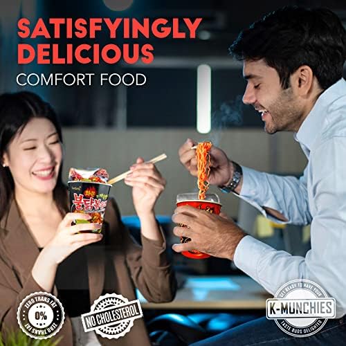 Samyang Roasted Chicken-Flavored Spicy Ramen - 6 (70g) Assorted Cup Noodles, 3 Each: 2X SpicRamen Noodles and Spicy Chicken Ramen - Instant Noodles in a Cup – Includes 6 Chopsticks