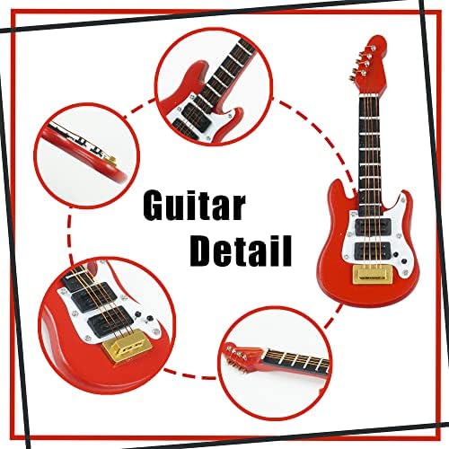 Guitar Cake Toppers Music Theme Birthday Cake Toppers Electric Guitar Model Rock And Roll Cake Decorations For Rockstar Theme Party (Red)