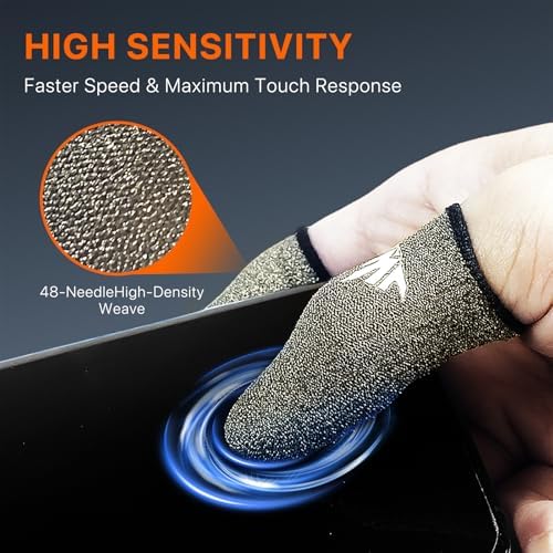20 Pack Dedales Gamer Profesionales Anti Slip Silver Fiber Gaming Finger Sleeve Covers Sweat Proof Mobile Phone Gamer Glove Guantes para Durable Thumb Cots for Pubg Gaming Accessories