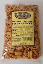 Golden Flavor - Jalapeno Cheddar Sesame Sticks - 30oz bags (2 Pack)