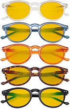 Eyekepper 5-Pack Oval Round Spring Hinges Eyeglasses Includes Sunglasses