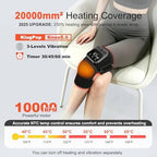 Knee Massager with Heat for Pain Relief V5.0[2026 Upgraded] - Electric Cordless Heated Knee Brace with 6 Heat Levels and 3 Vibration Massage Mode, Gifts for Men Women (Black, 1-Pack)