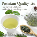 YAMASAN KYOTO UJI Japanese Sencha Green Tea, 100% First-Harvest Loose Leaf, Bright Color, Refreshing Aroma, Well-Balanced and Clean Taste, Unsweetened, Made in Japan, 80g(2.8oz)