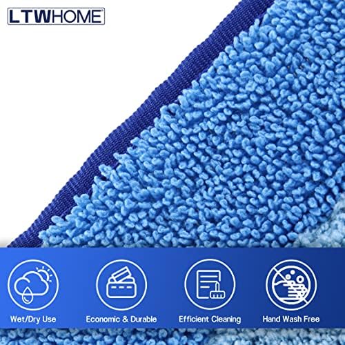 LTWHOME 24 Inch Microfiber Commercial Mop Refill Pads for Wet or Dry Floor Cleaning (Pack of 6)