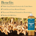 Baar Expeller, Cold Pressed Peanut Oil from Roasted Peanuts Grown in The United States - Kosher - GMO and Solvent Free (16 Ounces)