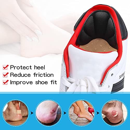Adhesive Back of Heel Cushion Pads, Heel Grips Inserts for Women Men, Prevent Heel Pain and Improve Shoe Fit, 2PCS-Black+2PCS-Black+2PCS-Black