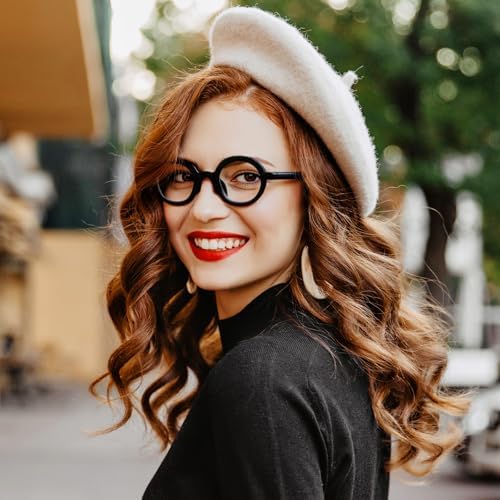 DXYXYO 3 Pack Round Reading Glasses for Women and Men, Stylish Spring Hinge Readers Blue Light Blocking