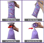 MP MOZZPAK Unicorn Kids Vomit Bags Disposable 24 Pack - Emesis Bags, Leak-Proof Barf Bag, Motion Sickness Relief for Children, Travel Friendly Puke Bag, Throw up Solution for Car, Plane, & Road Trips