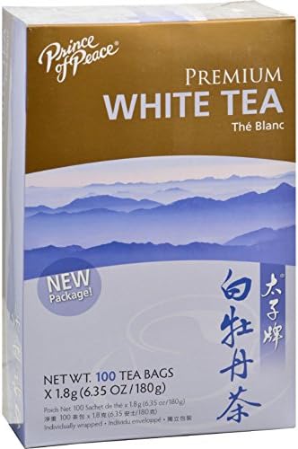 Pack of 6 x Prince of Peace Natural Premium Peony White Tea - 100 Tea Bags