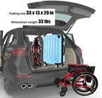 Sports Wheelchair for Adult, Folding Ergonomic Transport Wheelchairs, Self-propelled Manual Chair with Anti-Tipper, 24” Rear Wheels