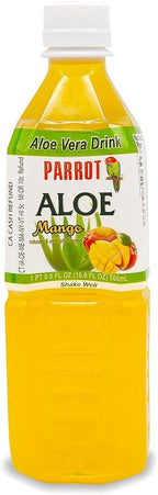 Parrot Brand Aloe Vera Juice Drink Mango Flavor 500mL 16.9 fl.oz. (Pack of 10)