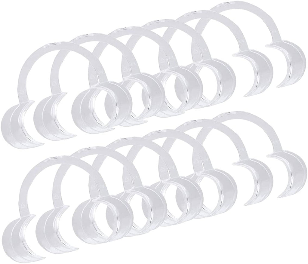 10 Pieces (Size M) C-Shape Cheek Retractor, Disposable Mouth Opener for Dental Teeth Whitening Mouth Guard or Speak Out Game (M, White)