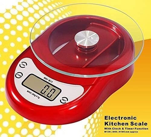 GeRRiT Digital Scales Food Scales Kitchen Scales Portable Electronic Scales Digital Weight Balance Cooking Foods (Silver)
