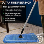 BeiLan 3 Pack 24 Inch Microfiber Dust Mop Head, Medium Washable Commercial Sweeper and Janitorial, Blue